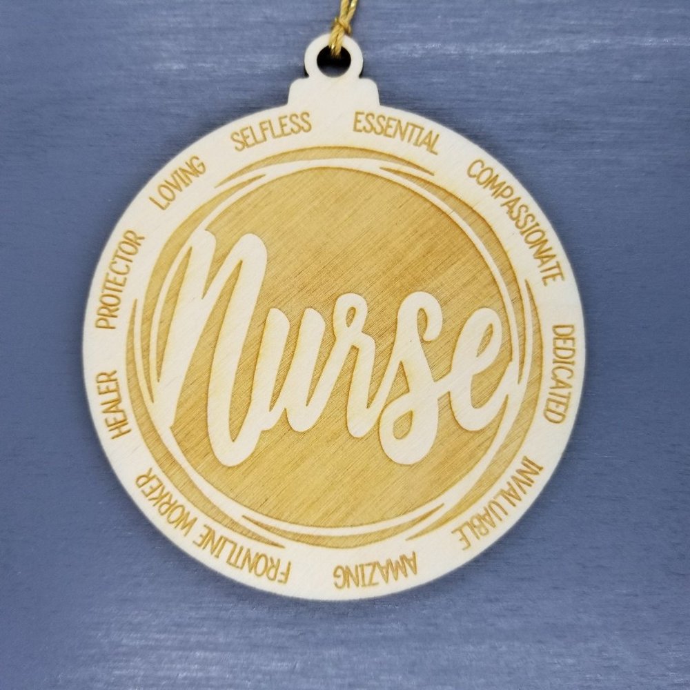 Nurse Christmas Ornament - Character Traits - Handmade Wood Ornament -  Gift